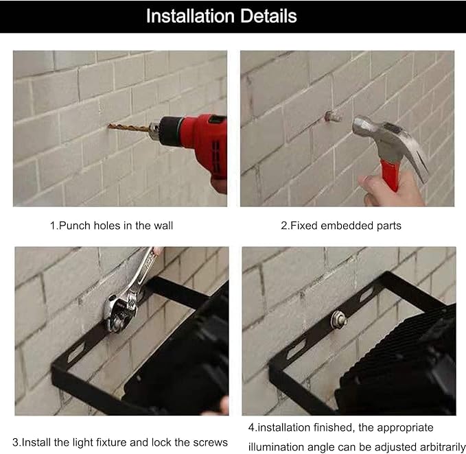 4Pack LED Flood Light Outdoor, 50W LED Work Light 5500lm - Image 6