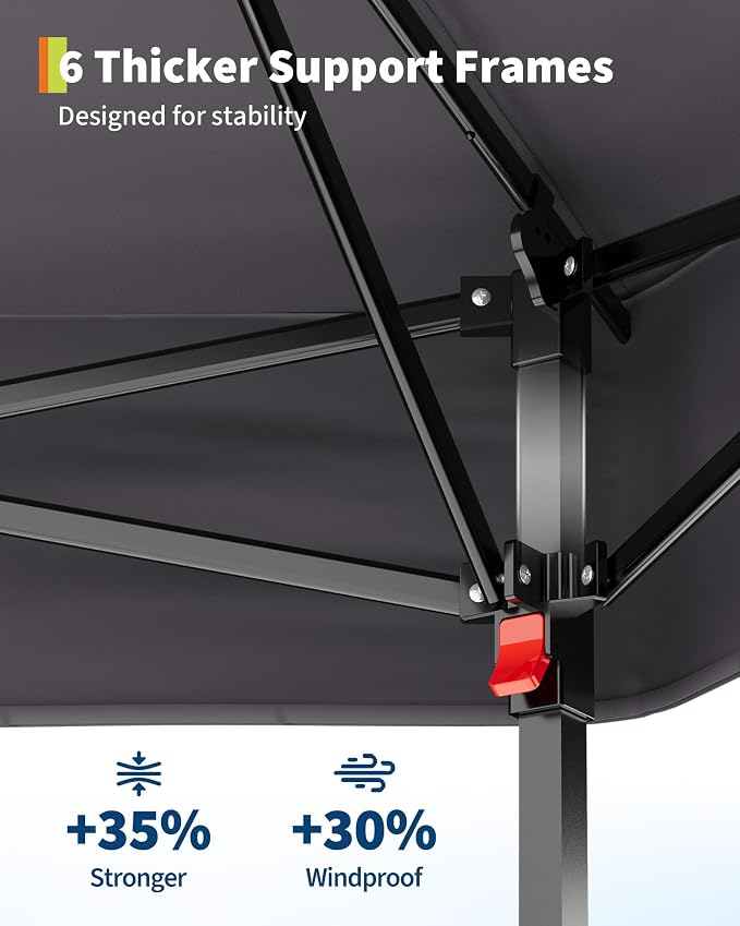 13'x13' Pop-Up Gazebo, Outdoor Hexagonal Patio Gazebo - Image 6