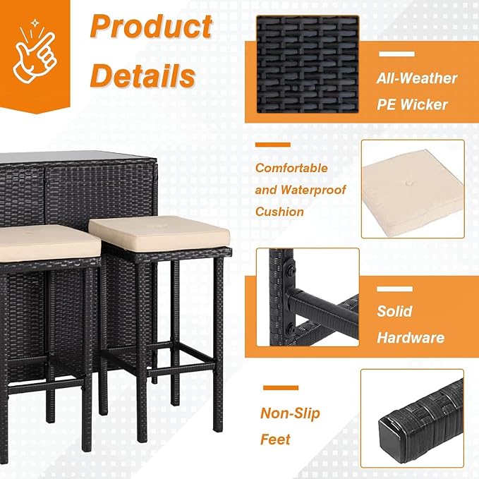 3-Piece Patio Bar Set - Image 5