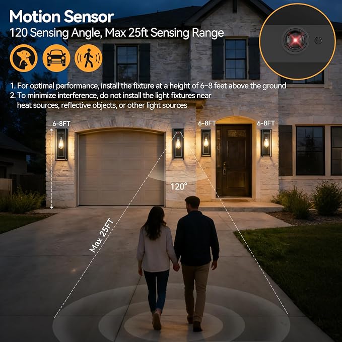 18" Motion Sensor Outdoor Front Porch Light - Image 4