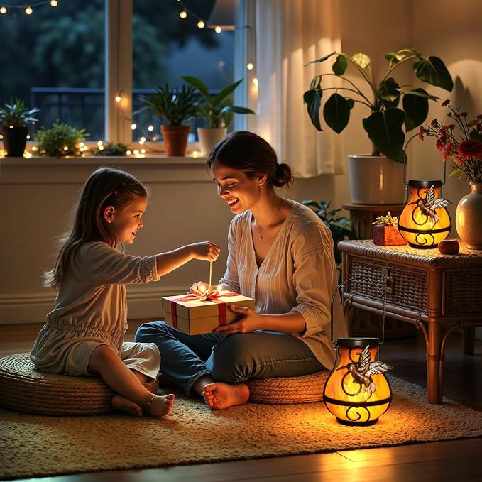 2 Pack Solar Lanterns for Outside Hanging, Solar Garden Lights Outdoor - Image 7