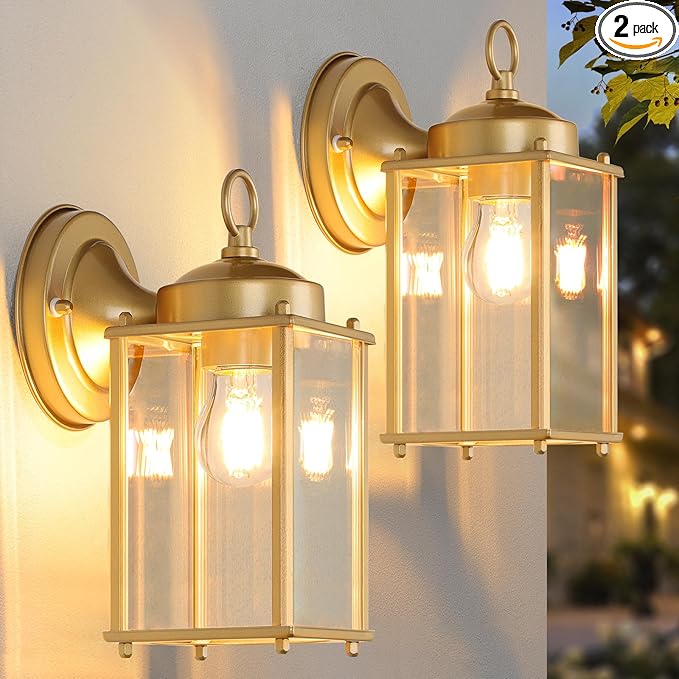 Large Outdoor Wall Lantern, Exterior Waterproof Wall Sconce Light Fixtures by MATAMEYE