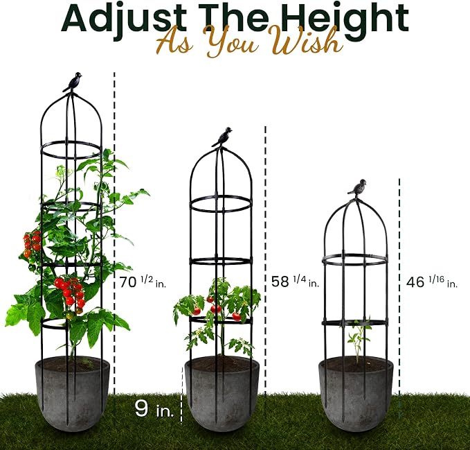 Idzo Plastic Obelisk Trellis for Climbing Plants Outdoor 5.8 Feet Tall - Image 6
