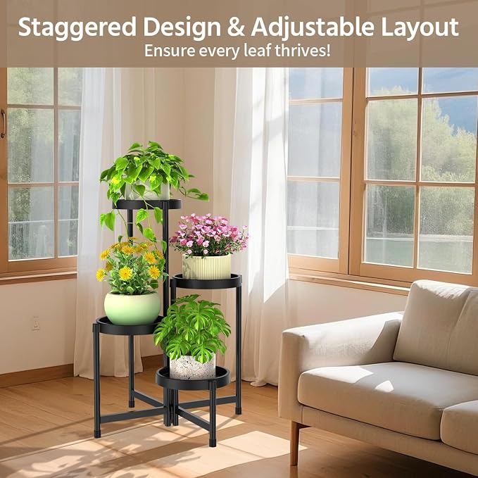 LASZOLA 4 Tiered Folding Plant Stand Indoor - Image 7