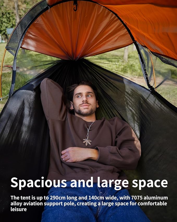 Camping Hammock Tent with Mosquito Net and Sunshade, Extra Large - Image 4