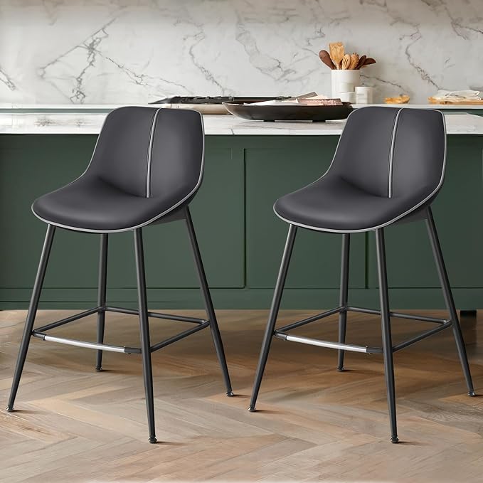 VASAGLE Bar Stools Set of 2, Counter Height Bar Stools by VASAGLEbySONGMICSHOME