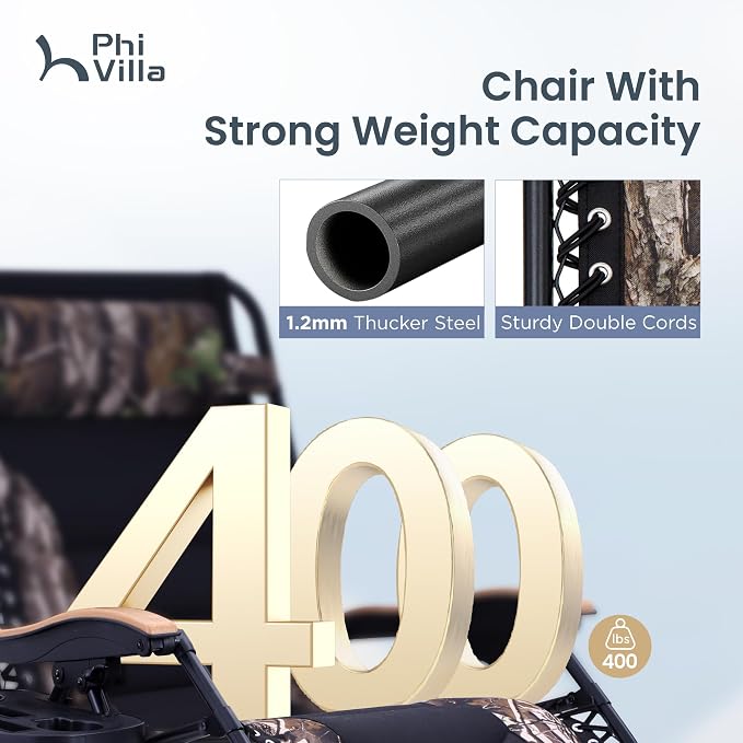 PHI VILLA XXL Oversized Padded Zero Gravity Chair Set of 2, Foldable Patio - Image 4