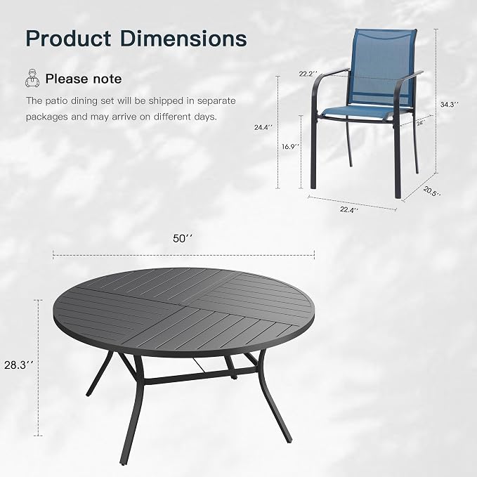 VICLLAX 7 Pieces Patio Outdoor Dining Set - Image 2