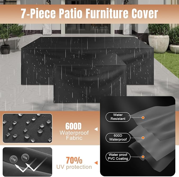 Aoxun 7 Pieces Patio Furniture Set - Image 7