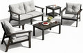 6-Piece HDPE Patio Furniture Set, Outdoor Sectional Sofa Set, All Weather by Unknown