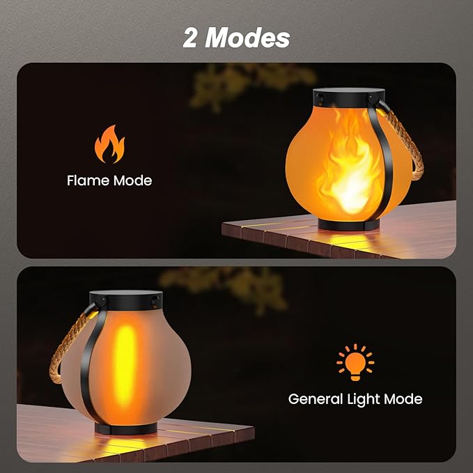 Hompavo Larger Gen2 Solar Lanterns Outdoor, Dual Charging & 2-Mode - Image 6