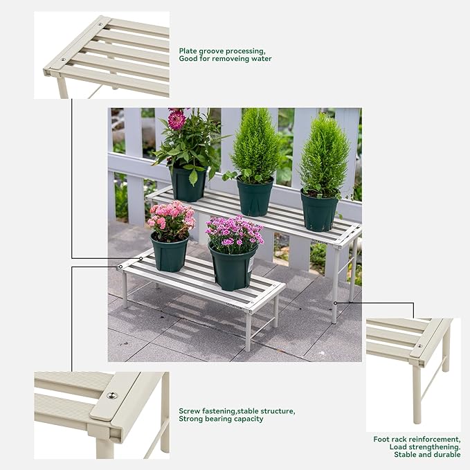 Metal Plant Stand, Rust-proof Aluminum Flower Pot Stand, Heavy Duty Planter - Image 6