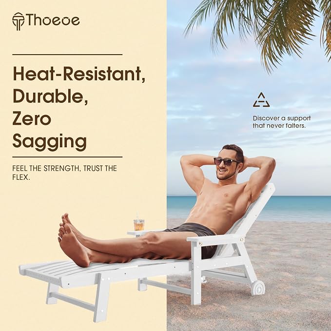 Patio Chaise Lounge Chair Set of 2, Oversized Lounge Chair Outdoor - Image 4