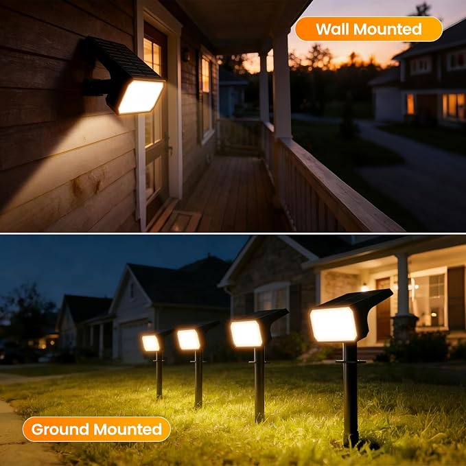 Fabrito Solar Spot Lights Outdoor 4 Pack, Auto On/Off Spotlights, IP67 - Image 5