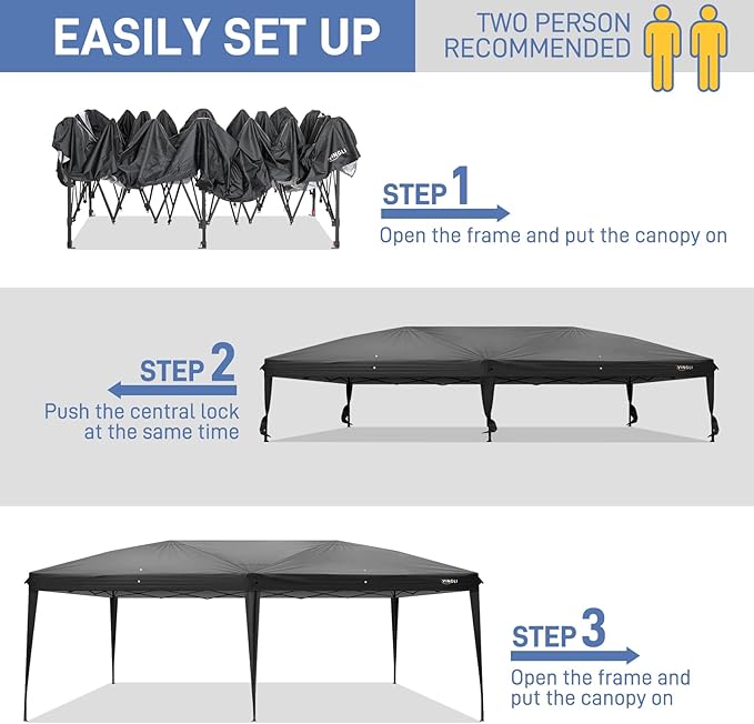 VINGLI 10x20 ft Pop Up Canopy Tent - Image 4