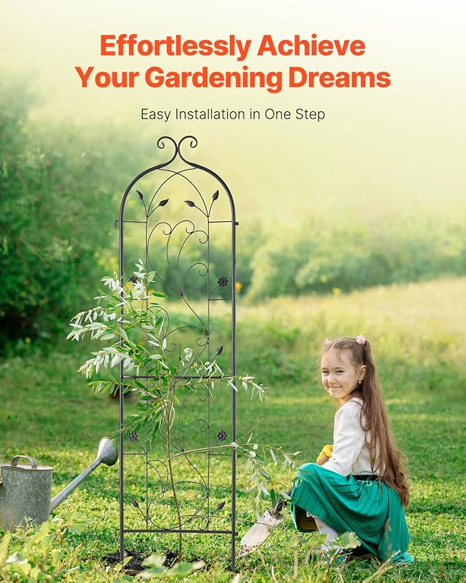 VEVOR Garden Trellis for Climbing Plants, 60 x 15 in, 2 Packs Rustproof Metal - Image 5