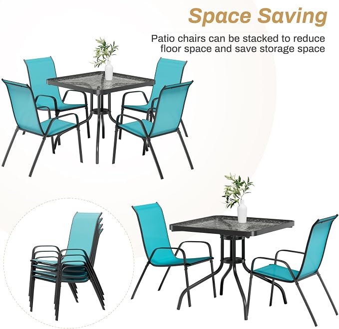 Arlopu 5 Piece Outdoor Patio Dining Set, Porch Furniture - Image 8
