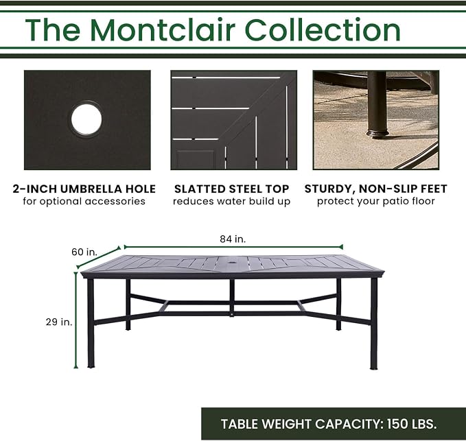 Hanover Montclair 11-Piece All-Weather Outdoor Patio Dining Set, 10 Swivel - Image 4