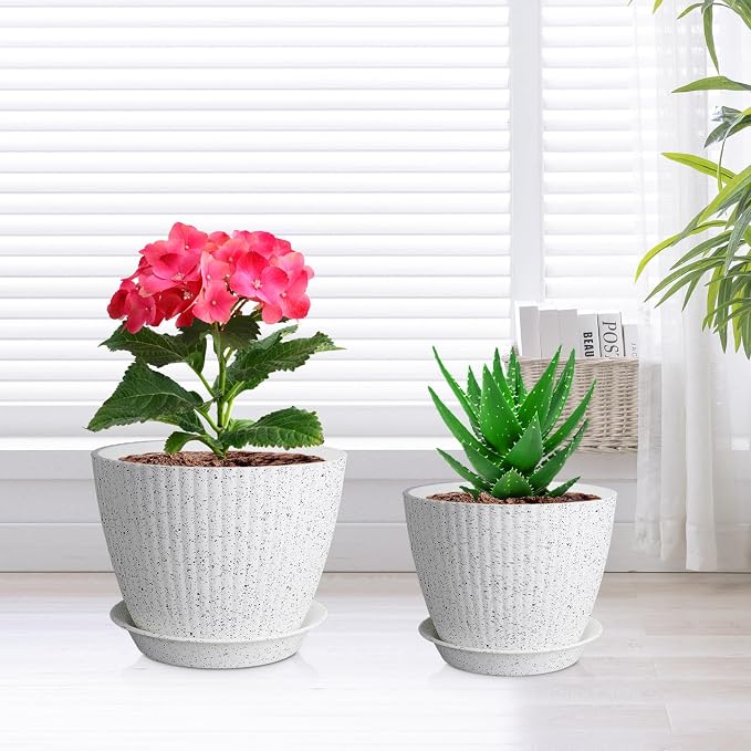 7/6.2/5.5/5/4.5/4 inch Flower Pots, 6 Pack Plant Pots - Image 6