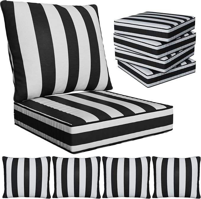 22" x 22" x 6" Outdoor Deep Seat Cushions Set by Unknown