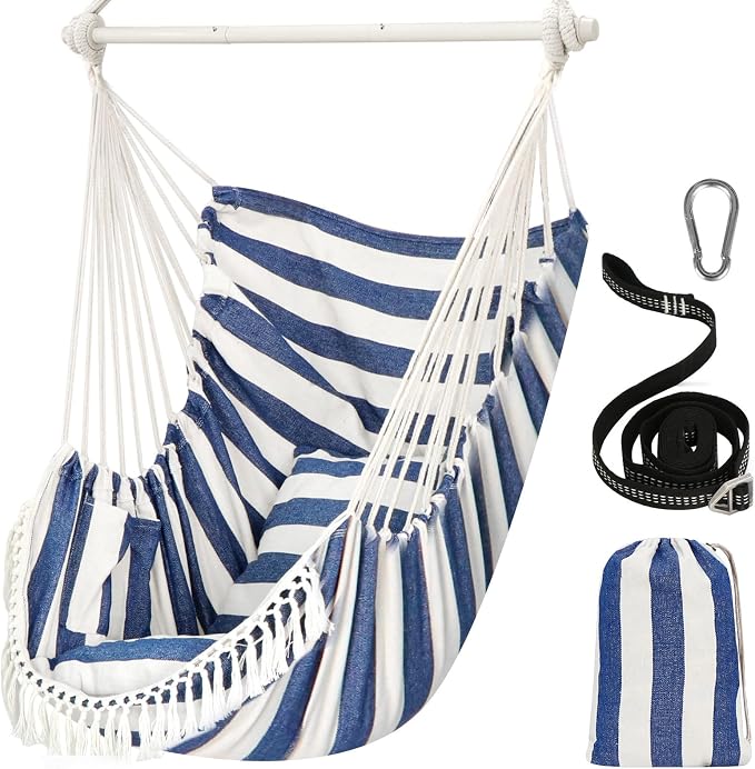 Chihee Hammock Chair Hanging Swing Max 500 Lbs 2 Cushions Included Metal by Chihee