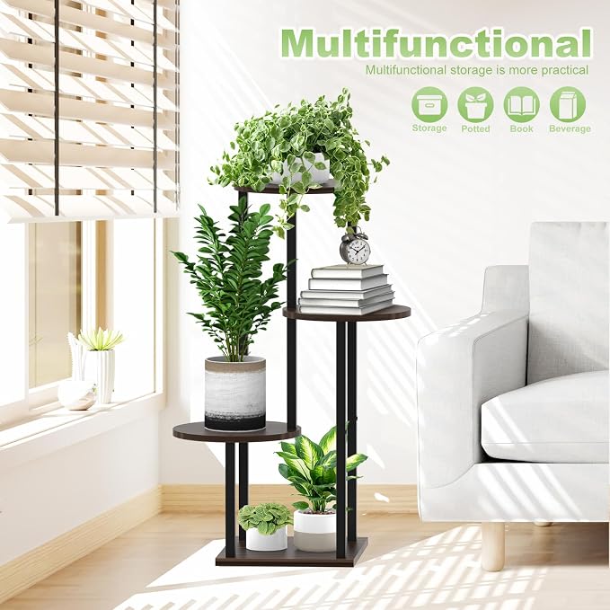 Plant Stand Indoor, 4 Tier Thickened Metal Corner Plant Shelf - Image 6