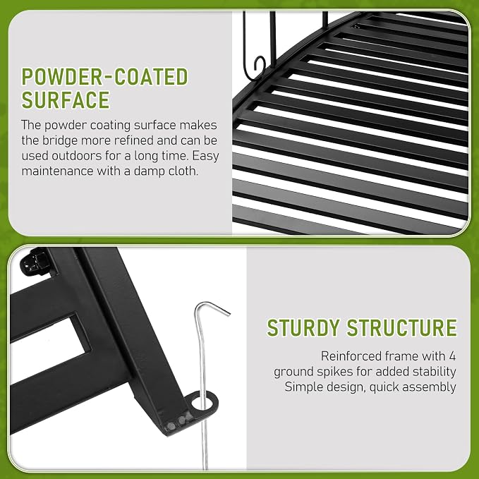 Outvita Metal Garden Bridge for Outdoor, Elegant Decorative Bridge - Image 7