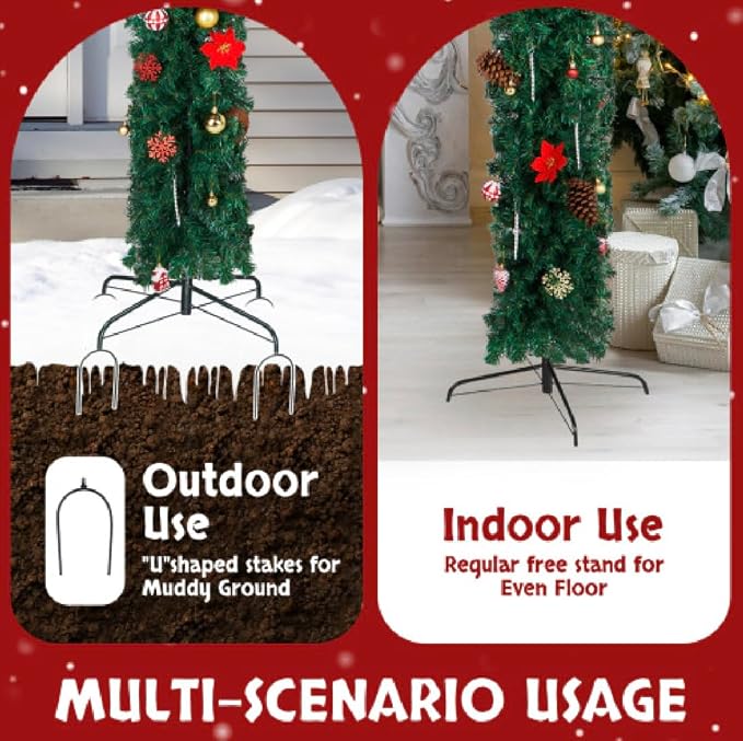 VINGLI Christmas Artificial Tree Arch, Holiday Parties, Festival Home Decor - Image 2
