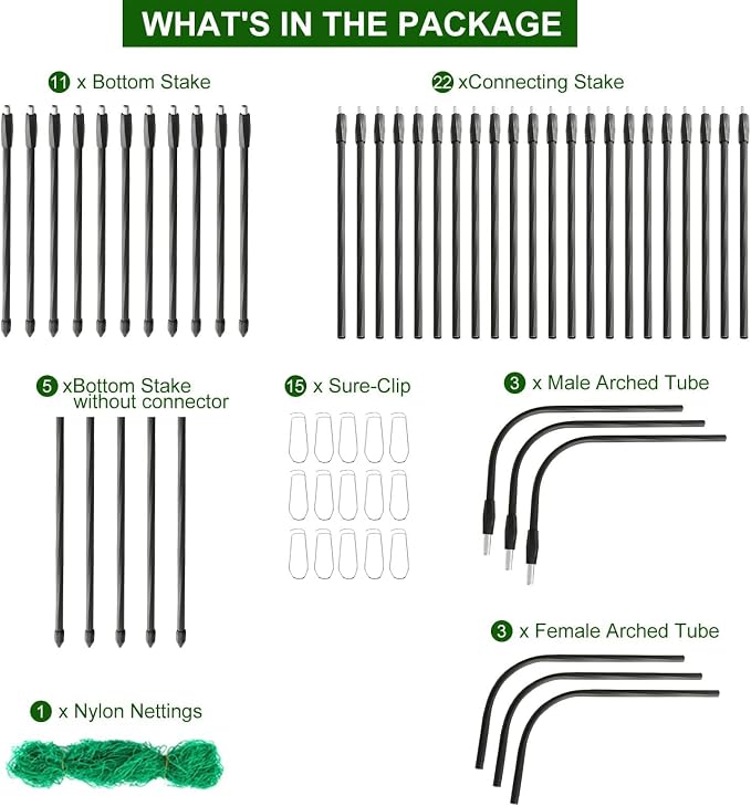Cucumber Trellis for Raised Bed, 5x5ft Metal Garden Trellis Climbing Plants - Image 7