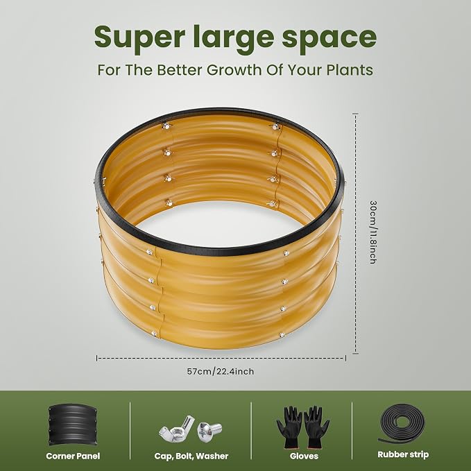 ZXZYHFTY Round Galvanized Raised Garden Bed kit, Round Large Metal Raised - Image 4