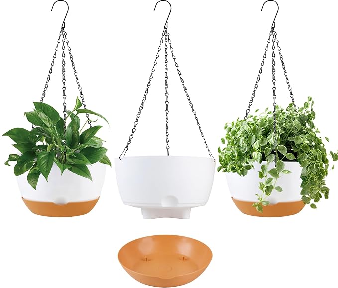10 inch Hanging Planters Self Watering Pots by KPUVX