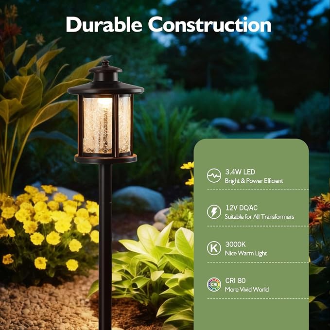LITFIT Low Voltage Landscape Lighting, 12V 3.4W 155LM 3000K Outdoor Path Lights - Image 4