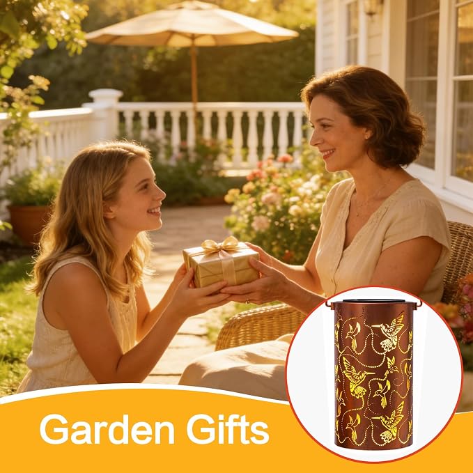 Solar Lanterns Outdoor Hanging Hummingbird Decor Lantern, Waterproof Hollow Out - Image 6