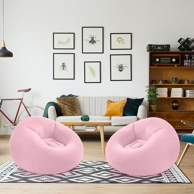 Realspring Inflatable Bean Bag Chairs Outdoor Blow up Camping Chairs Inflatable - Image 2