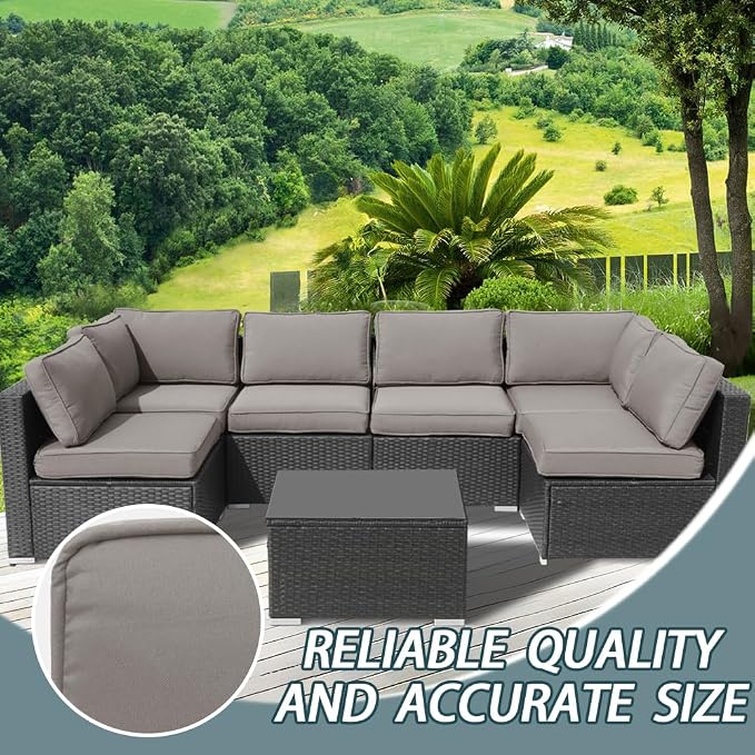 14Pcs Outdoor Cushion Covers Replacement Washable w/Zipper - Image 7