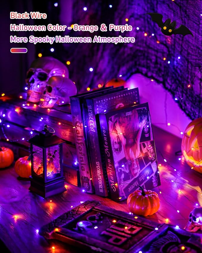 JMEXSUSS 2 Pack Solar Halloween Lights Outdoor Waterproof, Total 66FT 200 LED - Image 3