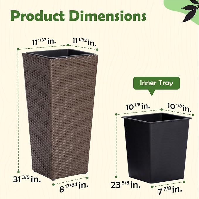 Idzo All Weather Wicker Planters - Image 2