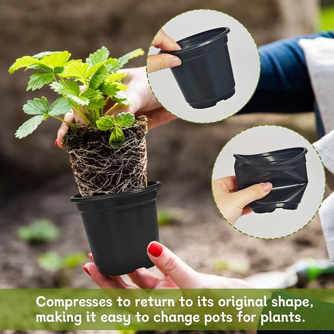 120 Packs Flexible Plastic Nursery Pots, 4 Inch Thickened Soft Plastic Pots - Image 5