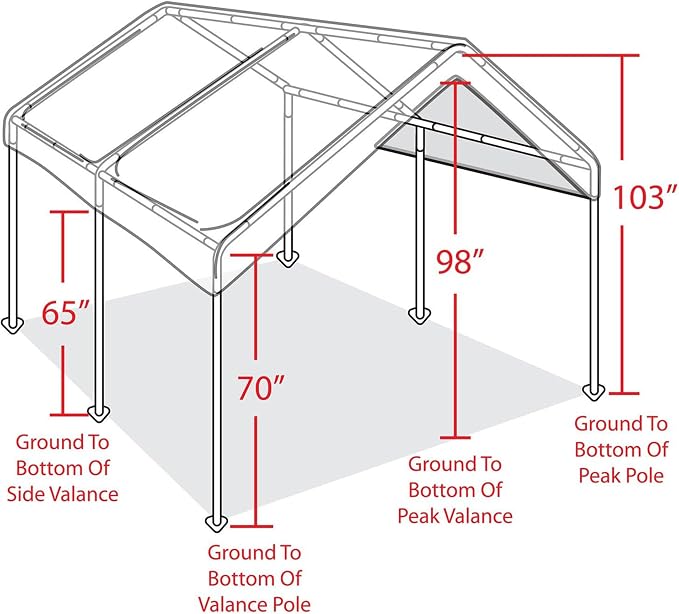 Caravan Canopy Powder Coated Heavy Duty Steel Frame Pop Up Carport - Image 6