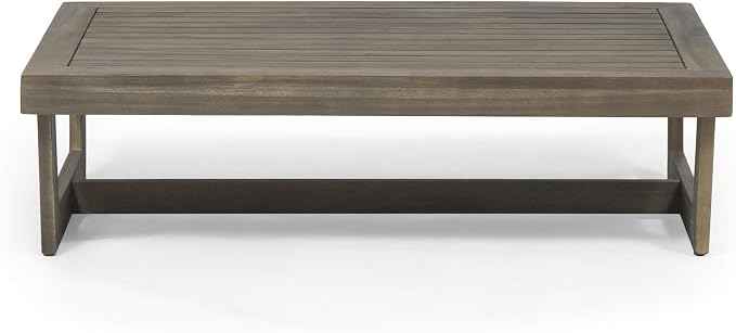 GDFStudio Outdoor Acacia Wood Coffee Table - Image 3