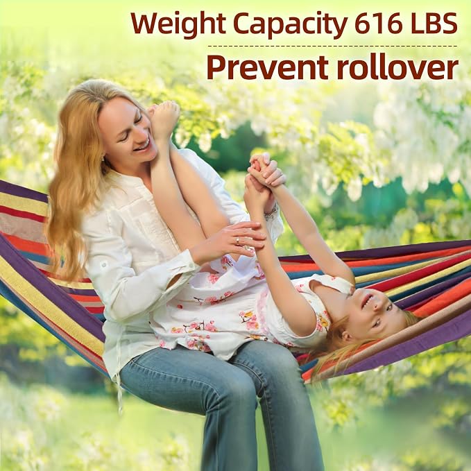 Camping Hammocks for Backyard Hanging Sturdy Garden Comfortable Fabric Hammock - Image 5