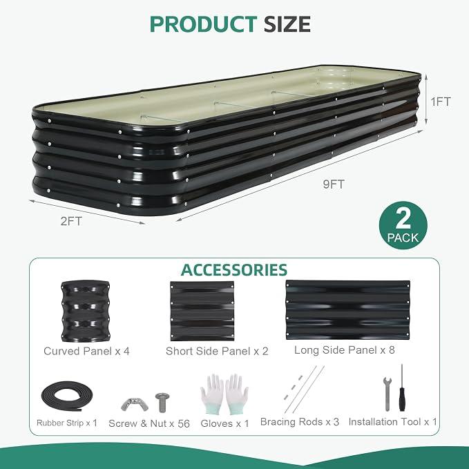 5 in 1 Galvanized Raised Garden Bed - Image 8