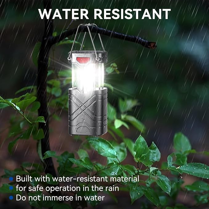 LETMY 4 Pack Camping Lantern, Rechargeable LED Lanterns, Solar Lantern Battery - Image 5