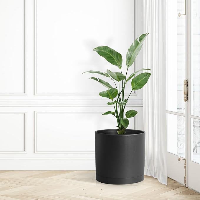 12 inch Large Deep Plant Pots for Outdoor Indoor Plants, Tall Cylinder Flower - Image 7