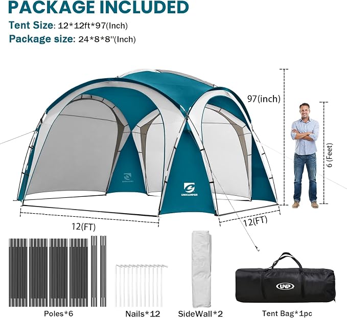 Beach Tent 12 X 12ft Large UPF50+ Pop Up Canopy - Image 6