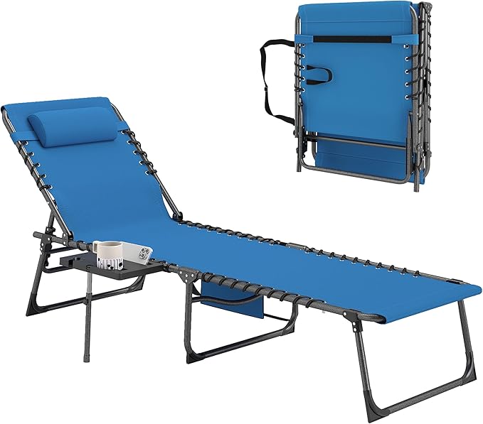 Outsunny Folding Chaise Lounge Chair Outdoor Tanning Chair by Outsunny