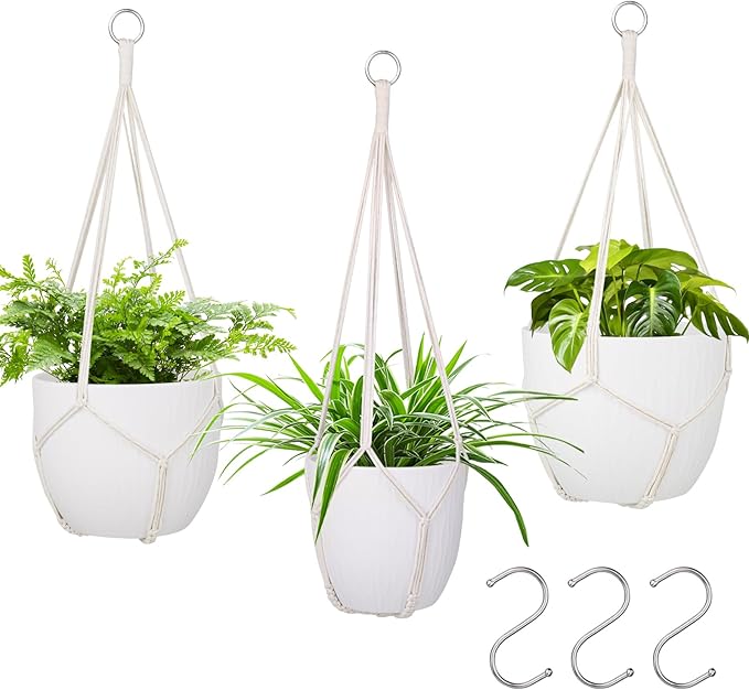 garini 3 Pack Different Size Macrame Plant Hanger, Hanging Plants Holder by garini