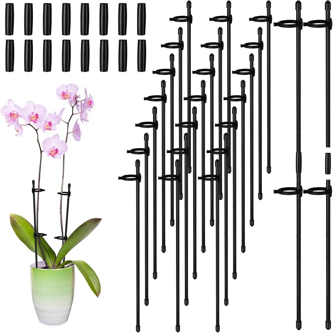 meekoo 30 Pcs Adjustable Garden Plant Support Stakes Single Stem Plant Cage by meekoo