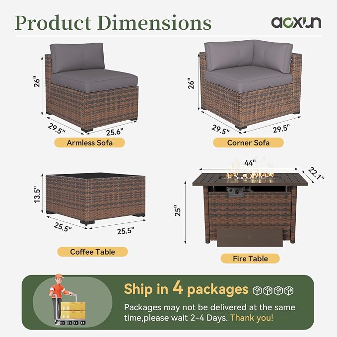 Aoxun 11 Piece Patio Furniture Set - Image 7