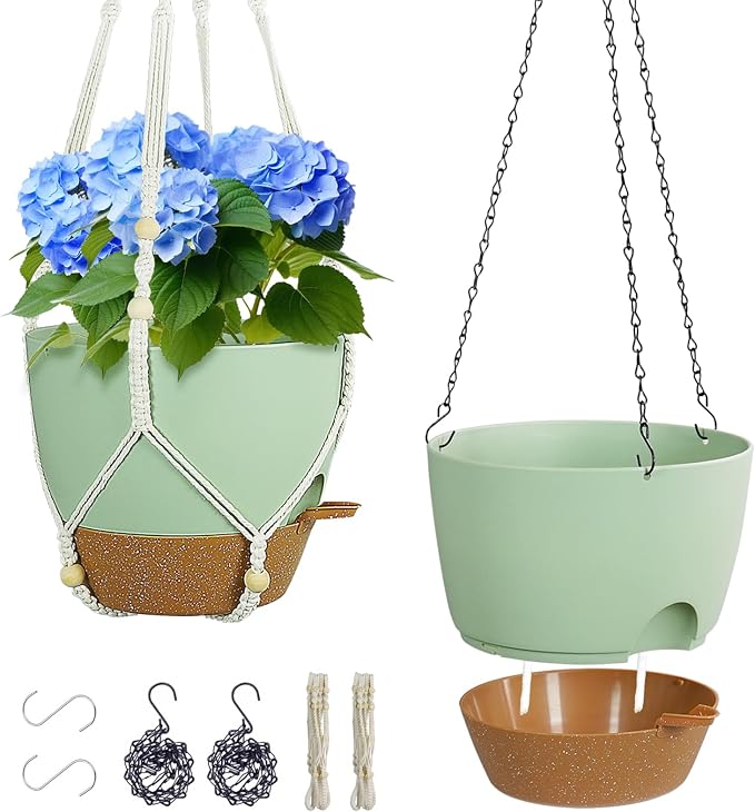 10 inch Self Watering Hanging Planters by Meowell